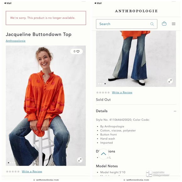 Anthropologie Jacqueline Orange Embroidery Tunic Top Size XL - Picture 14 of 16